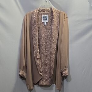 Women's Size XL EUC Brown / Leopard Print Reversible Style Jacket